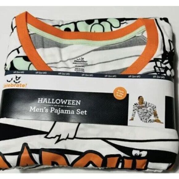 New Mens Halloween Mummy pajama Set Size Large - Picture 3 of 6